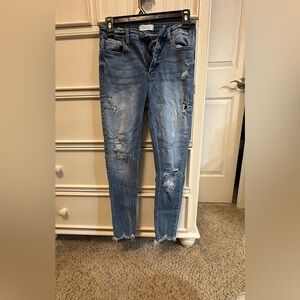 Trendy Ripped Blue Skinny Jeans